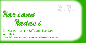 mariann nadasi business card